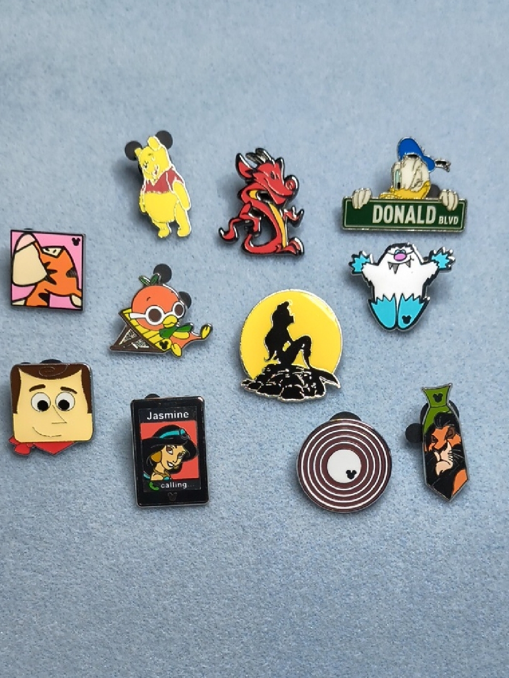 Disney Character Enamel Trading Pins Lot Of 10 Assorted